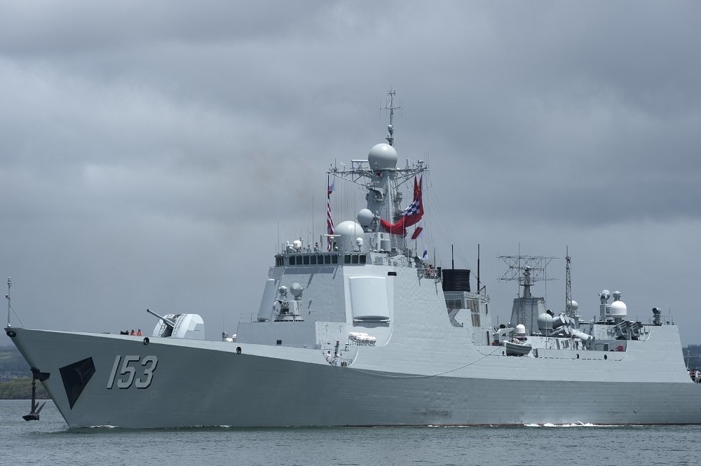 此次在花東外海軍演「長春號」的052C同型艦。（取自DVIDS）