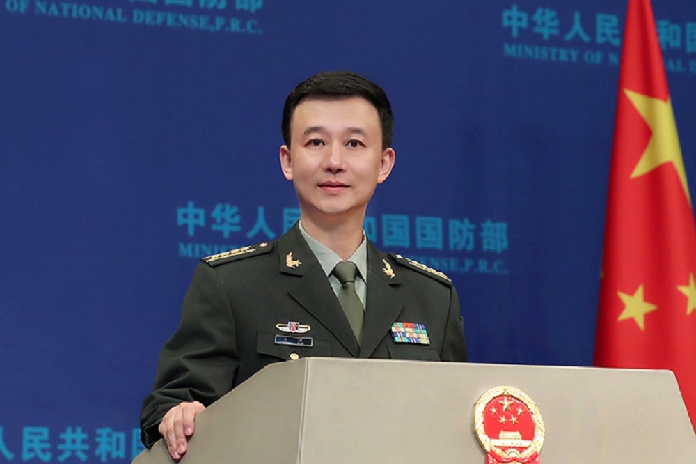 中國國防部發言人吳謙。（中國國防部網站）
