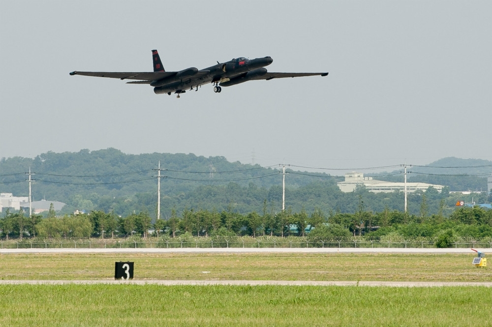 從南韓烏山基地起飛的U-2偵察機。（圖片取自美國空軍）