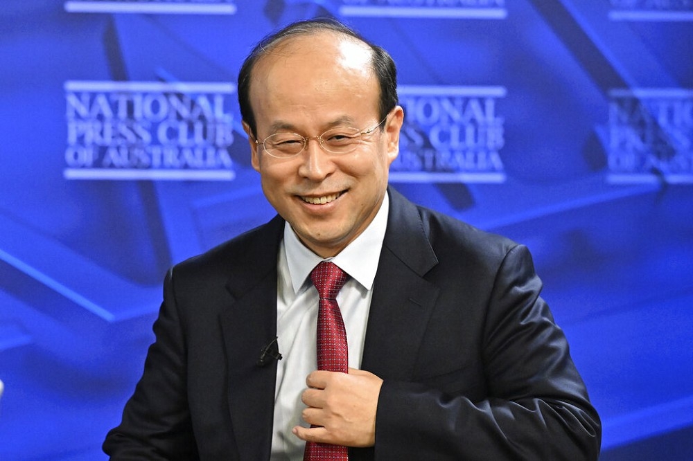 中国驻澳洲大使肖千应邀到澳洲记者俱乐部演说。（美联社）(photo:UpMedia)