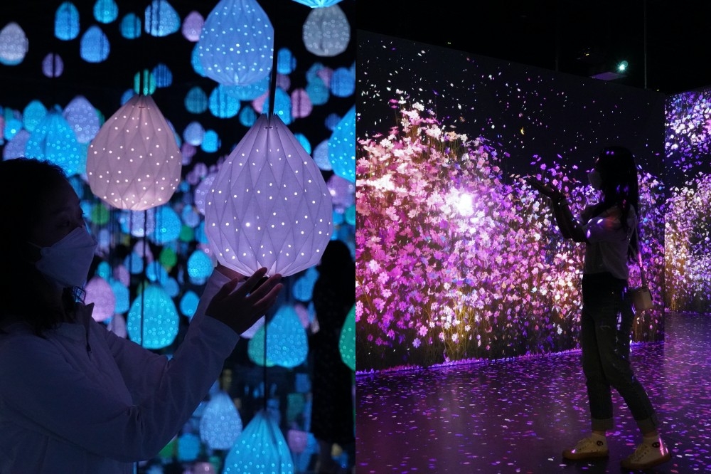 江陵 ARTE MUSEUM 以絢爛光影特效呈現打造各式展區，是人氣十分高的 IG 打卡熱點。（周羿庭攝）