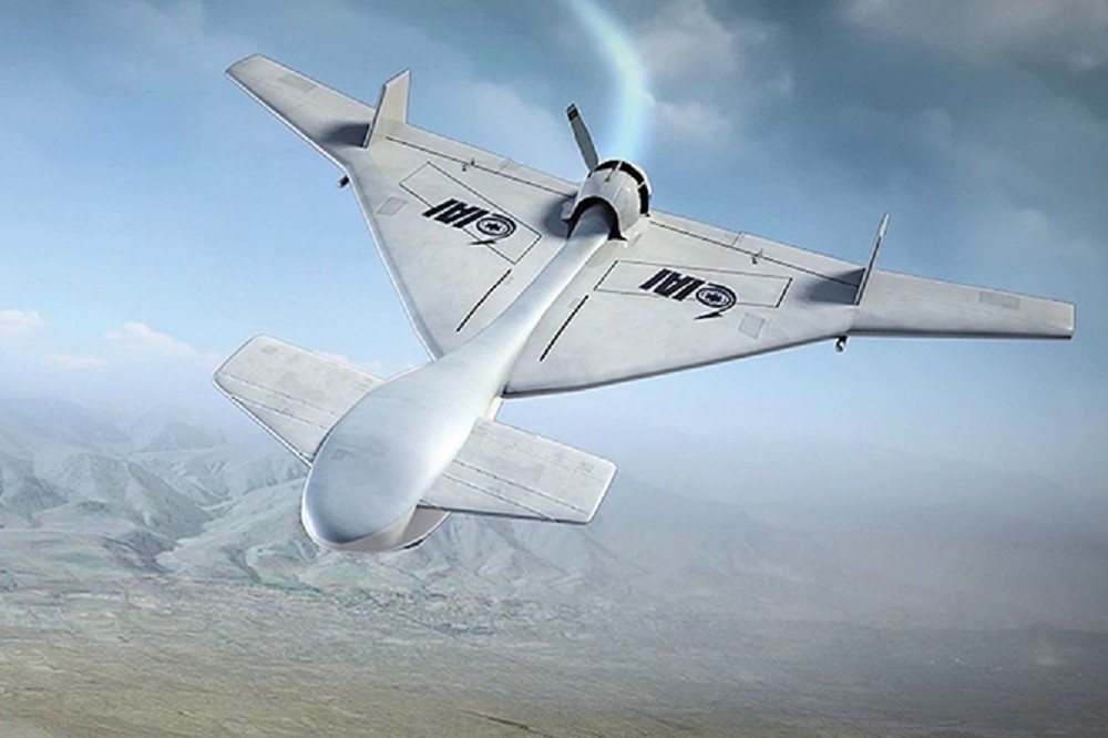 日本防衛省計畫引進以色列「Harop」與小型的美製「彈簧刀」自殺無人機。（取自IAI網站）