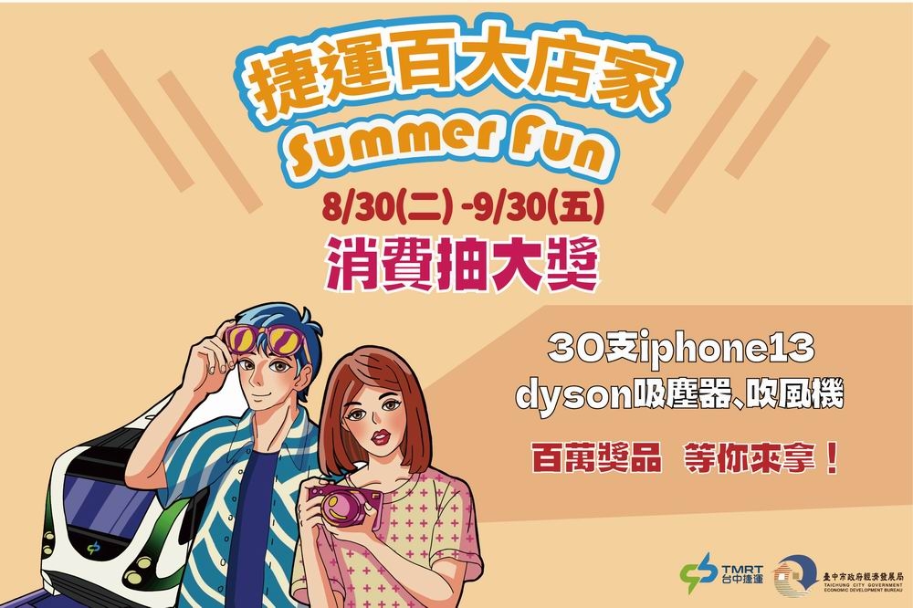 「捷運百大店家Summer Fun」祭出百萬大獎。（主辦單位提供）