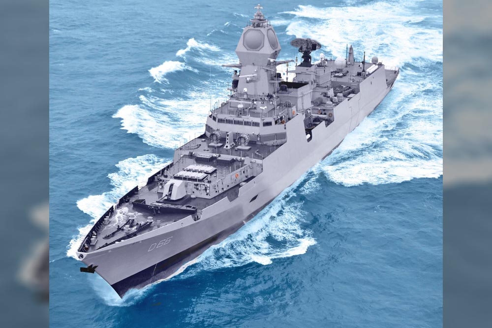 這批新型飛彈未來將配備2艘自製的Project-15B 「維沙卡帕特南級」驅逐艦。（取自印度國防部）