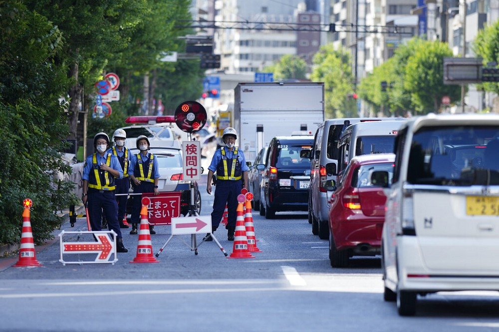 已故日相安倍晉三國葬27日在東京舉行，日本政府以最高維安規格因應。（美聯社）