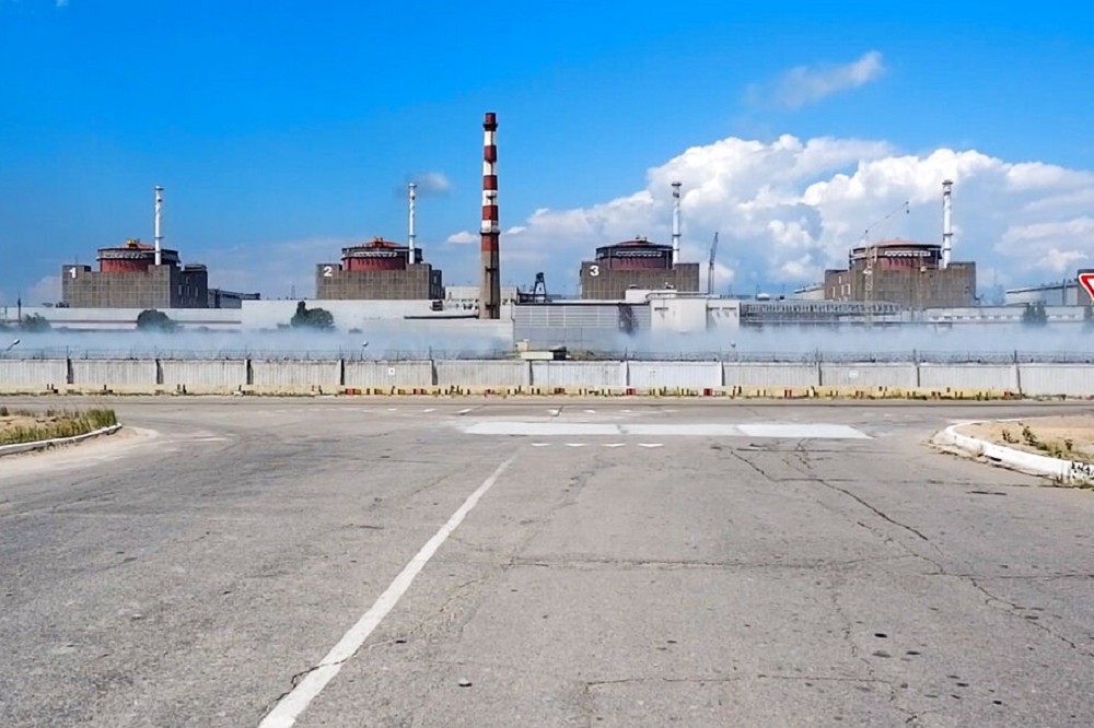 烏克蘭札波羅熱核電廠目前受俄軍控制。（美聯社）