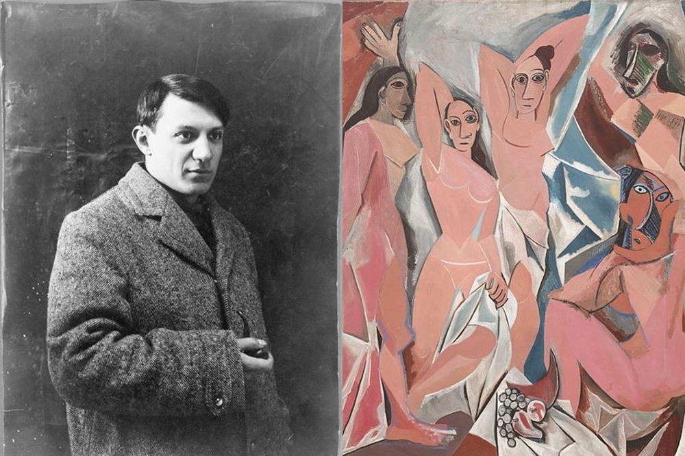 1908年的毕卡索与他在1907年推出的代表作《亚维农的少女》（图片取自维基百科）(photo:UpMedia)