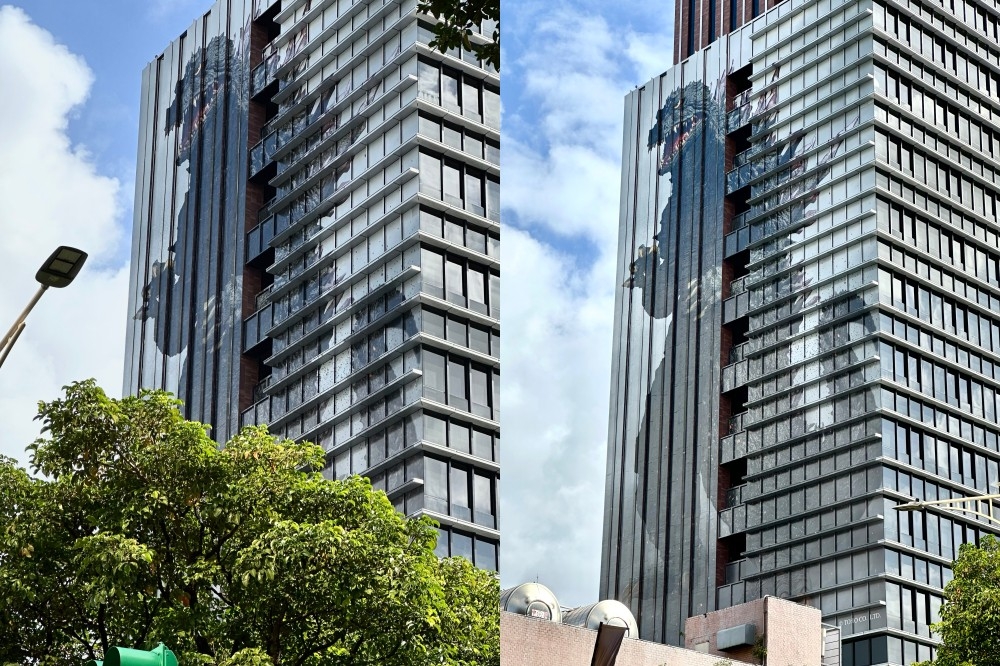 格拉斯麗台北飯店推出「哥吉拉」巨型壁畫（周羿庭攝）