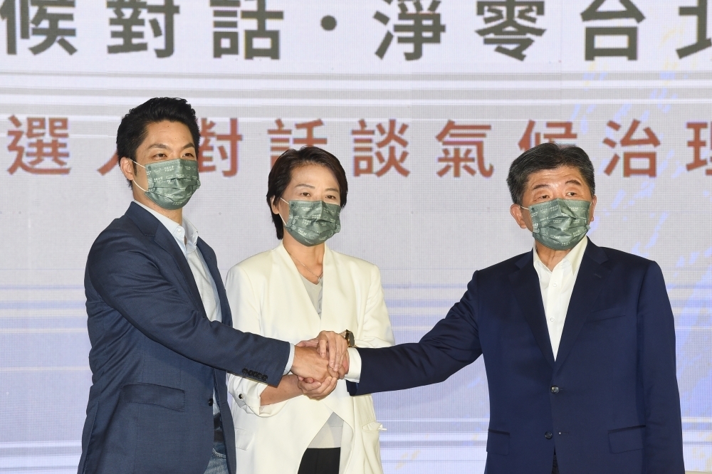 台北市長選舉電視辯論會5日登場，藍綠白三腳督將在選民面前一決高下。（資料照片／楊約翰攝）