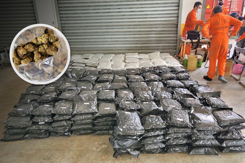 警方查獲456公斤、市價超過7億元的大麻花。（翻攝畫面）