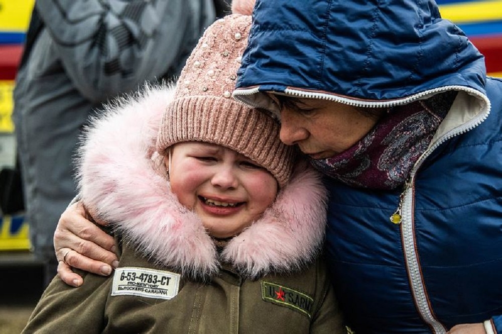 上萬名烏克蘭兒童在戰爭中被迫離開家園。（取自聯合國兒童基金會網站）