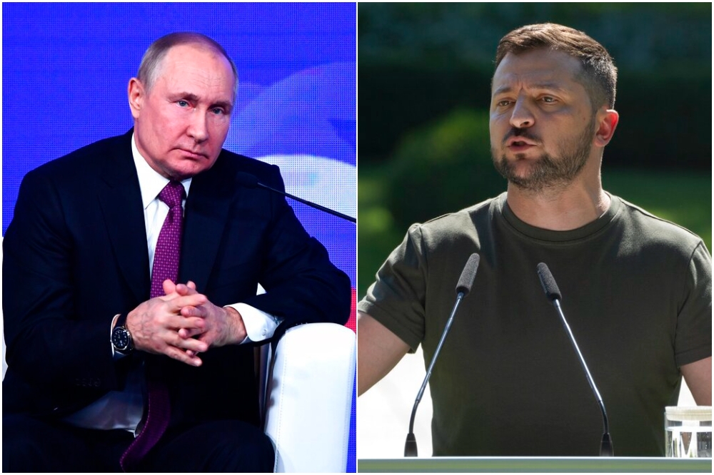 俄國總統普丁和烏克蘭總統澤倫斯基皆可能透過視訊參加G20峰會。（合成照片／美聯社）