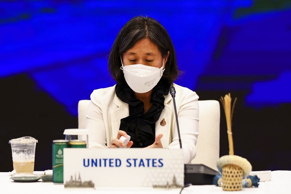 美国贸易代表戴琪18日在APEC会议上。（美联社）(photo:UpMedia)