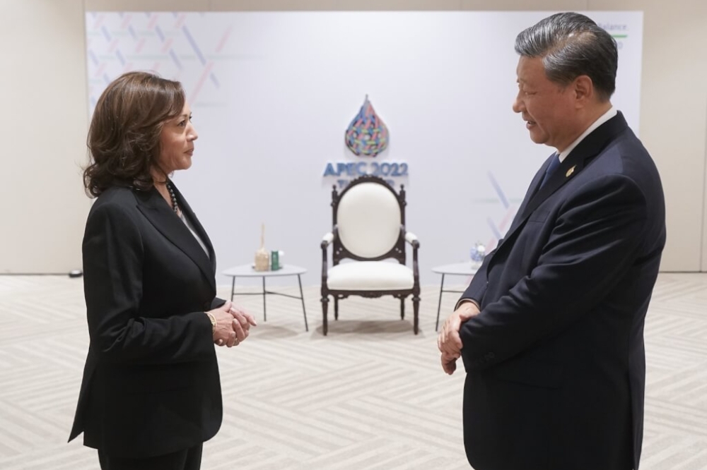 美国副总统贺锦丽与中国国家主席习近平会面。（取自贺锦丽推特）(photo:UpMedia)