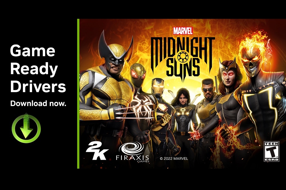 遊戲大作《漫威午夜之子 (Marvel’s Midnight Suns)》將支援 DLSS 與新版 Game Ready 驅動程式。(NVIDIA提供)