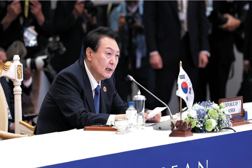 南韓公布首份印太戰略，以總統尹錫悅所提出的自由、團結為主軸，強化與周邊國家的合作。（取自南韓總統府網站）