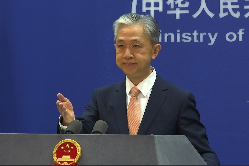 中國外交部發言人汪文斌在記者會中，表示「相信台灣同胞不會為台獨分裂勢力充當砲灰」。（美聯社）