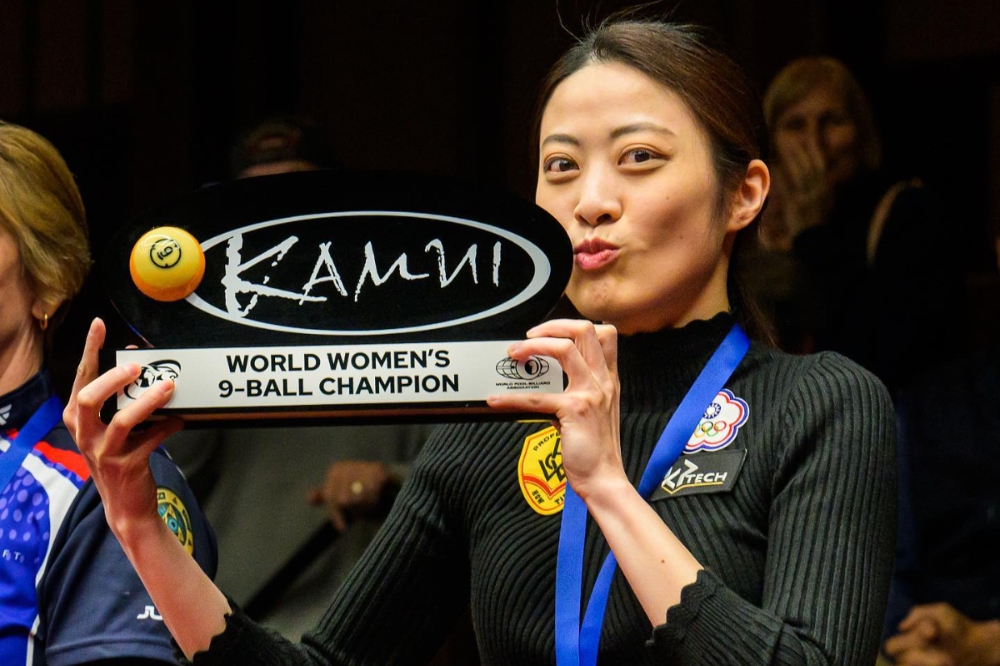 台灣女子撞球好手周婕妤今天（23日）奪得世界女子9號球冠軍。（取自Predator Pro Billiard Series） 