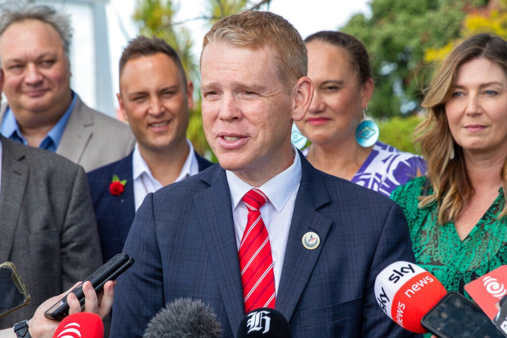 紐西蘭新任黨魁希金斯25日就職，成為紐西蘭第41任總理。（美聯社）