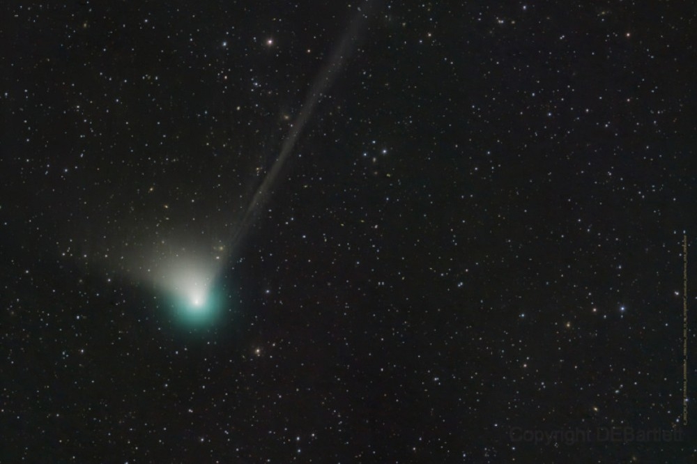 綠色彗星C/2022 E3（ZTF）本周逐漸飛掠地球，是5萬年來第一次。（美聯社）
