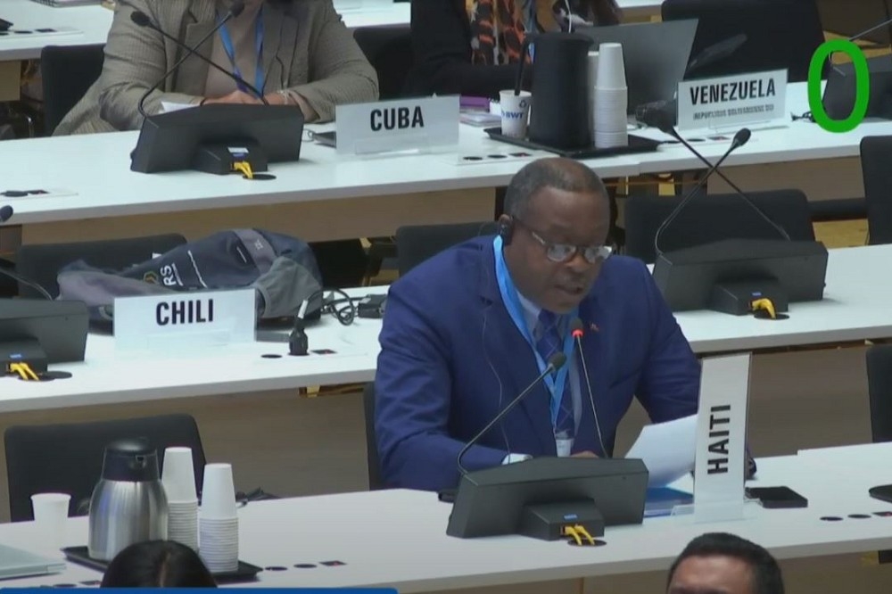 第152屆世界衛生組織（WHO）執委會，30日起在日內瓦舉行，首日會議中，我友邦海地衛生部總司長亞迪安（Lauré Adrien）率先發言挺台。（取自WHO官網）