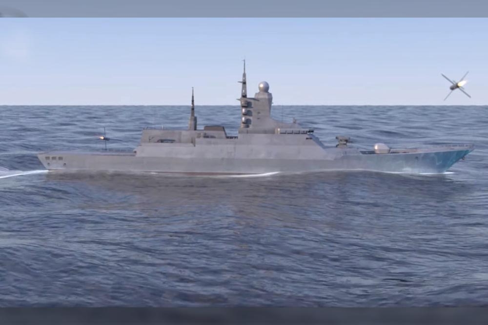 影片顯示「長釘」NLOS飛彈威力，足以摧毀小型巡邏艦大小的目標。（截自影片）