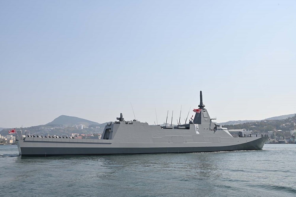 日本海自最上級護衛艦「三隈號」7日舉行交艦成軍儀式，將進一步加強日本的海上防衛能力。（取自JMSDF）