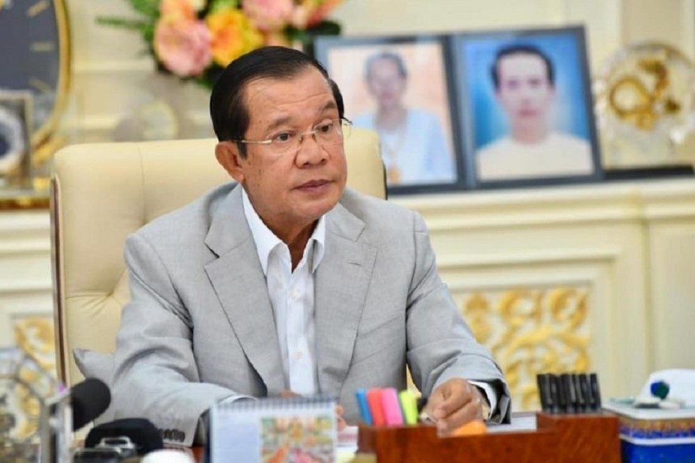 柬埔寨總統洪森收到來自台灣的詐騙簡訊。（美聯社）