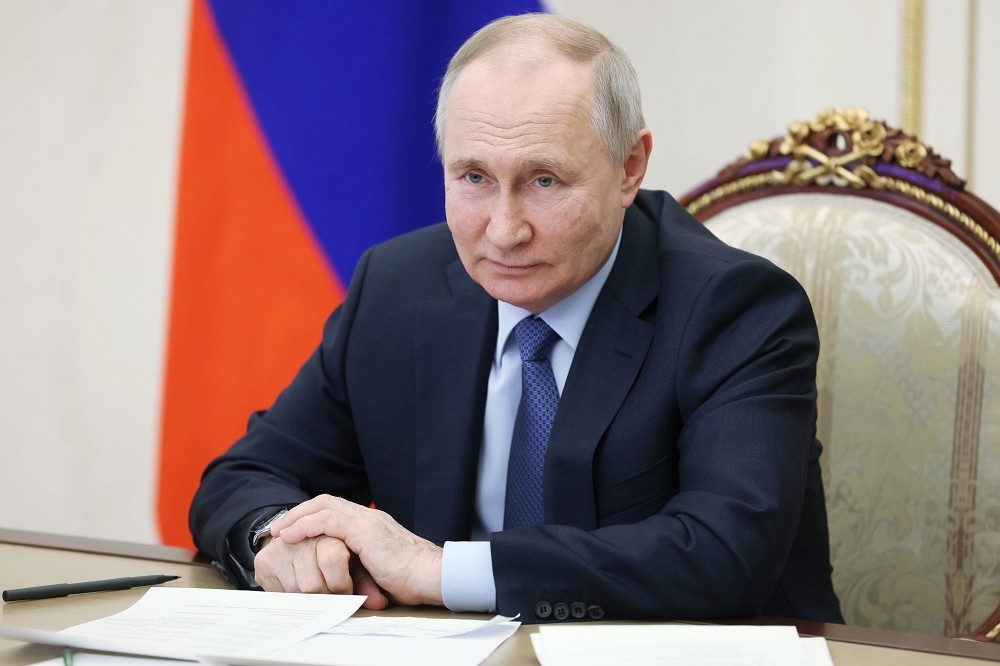 俄國總統普丁，因為觸犯戰爭罪而遭到國際刑法法院發出逮捕令。（美聯社）