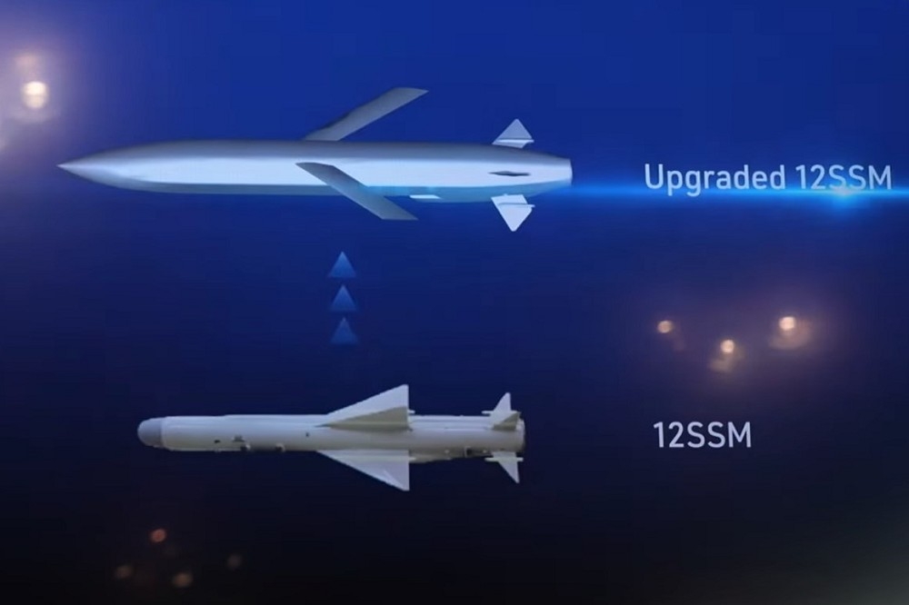 川崎重工公布以12式反艦飛彈為基礎，開發射程超過1000公里巡弋飛彈的外型。（截自影片）