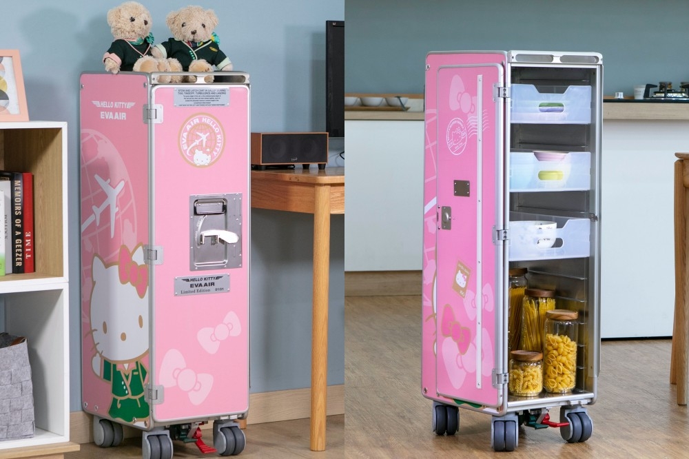 長榮航空限量開賣「Hello Kitty 輕量化餐車」（長榮航空提供）