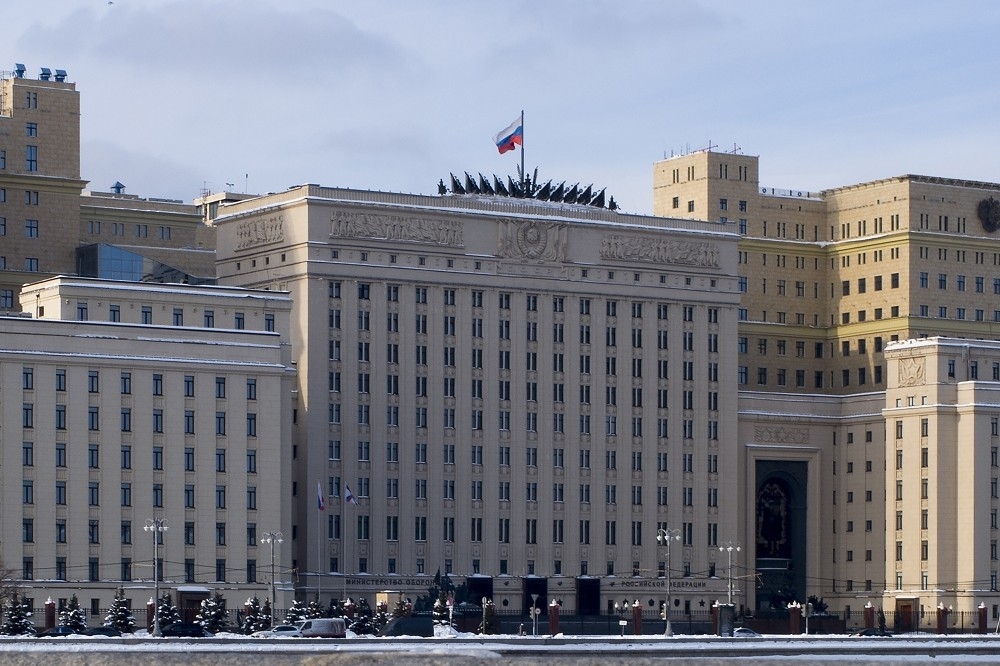 俄羅斯國防部聲稱在日本海試射超音速反艦巡弋飛彈。圖為俄羅斯國防部大樓。（美聯社）