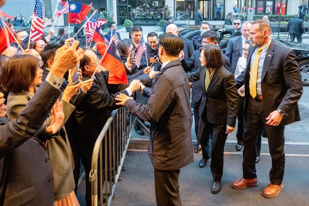 總統蔡英文昨天（29日）晚間在紐約出席台灣僑胞為她舉行的歡迎宴會。（取自蔡英文臉書）