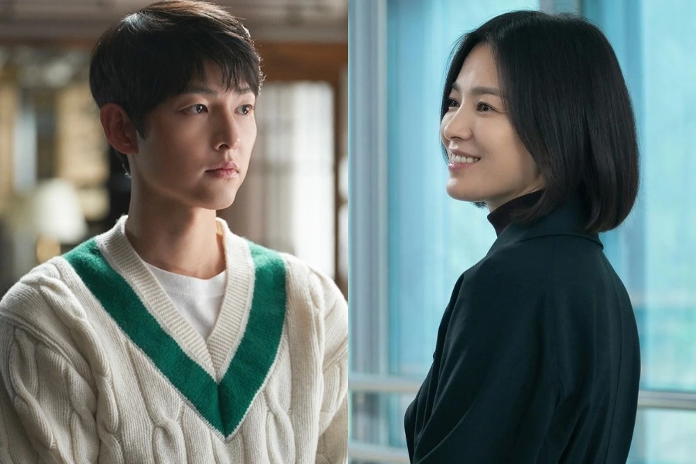 韓國版想藝術大賞入圍公布，宋慧喬（右圖）以《黑暗榮耀》大熱之姿入圍最佳女演員，前夫宋仲基（左圖）卻沒能以《財閥家的小兒子》挺進視帝爭奪名單，氣勢力壓對方。（取自Netflix、JTBC）