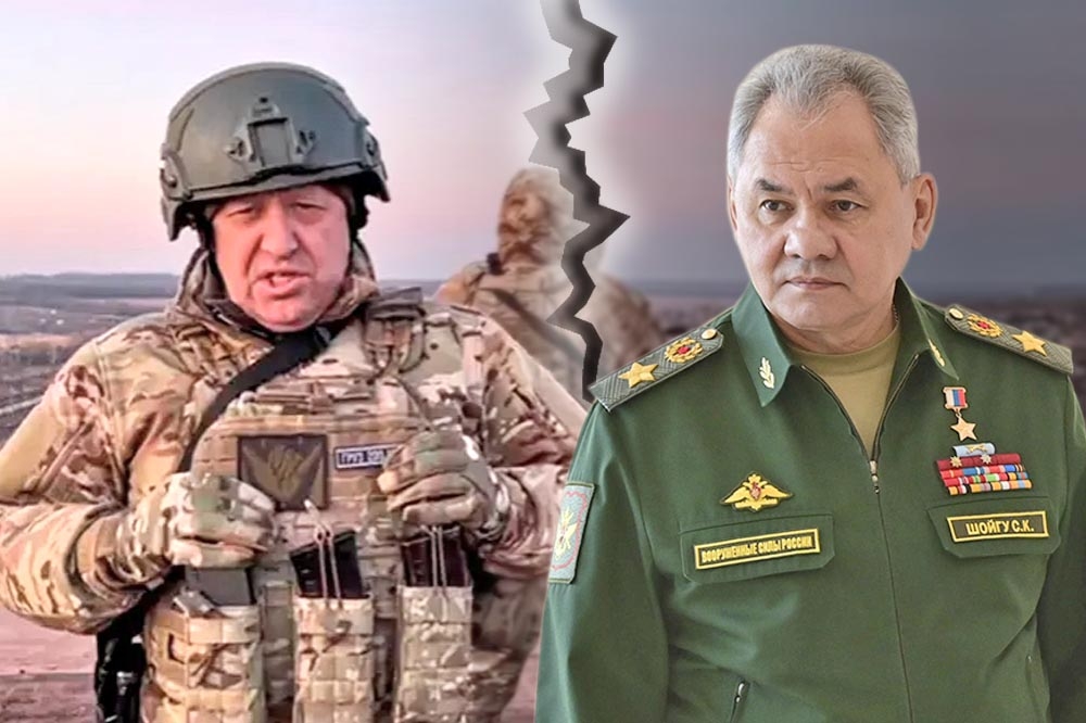 美机密情资证实，俄国防长萧依古（右）与华格纳军头普里戈辛（左）起内闹。（合成画面／美联社）(photo:UpMedia)