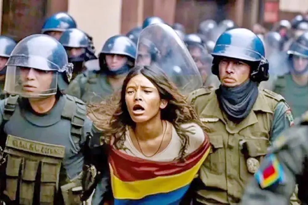 國際特赦組織發布哥倫比亞警暴相關報告，使用AI生成照片引發爭議。（取自國際特赦組織）
