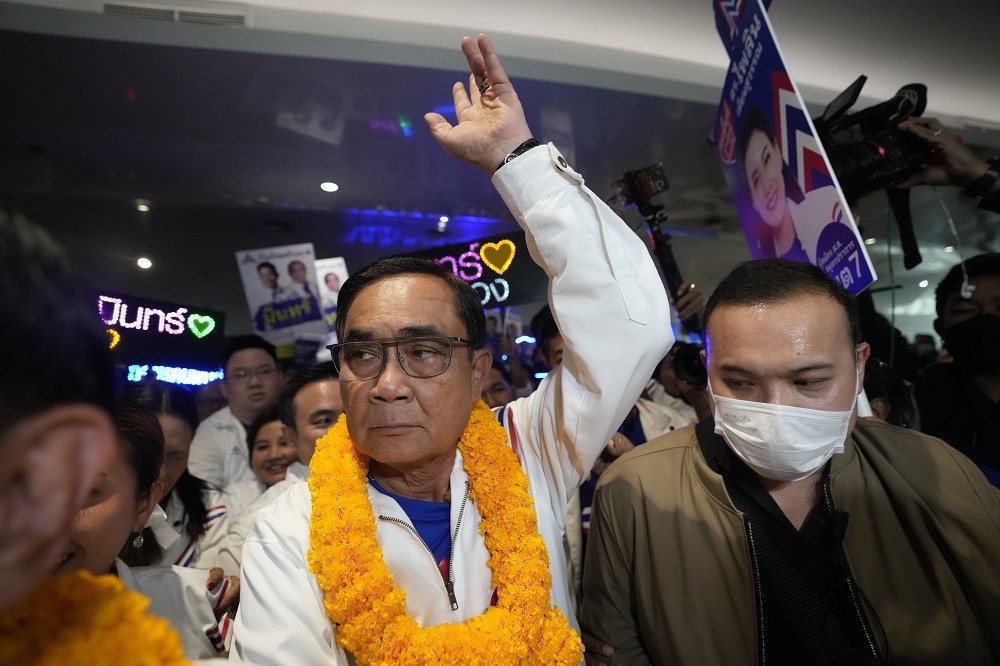 泰國總理帕拉育掌權超過8年，14日大選有望變天。（美聯社）
