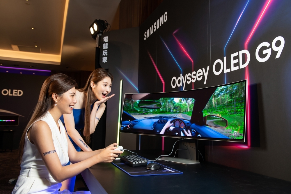 三星奧德賽 Odyssey OLED G9 曲面電競螢幕亮相（三星提供）