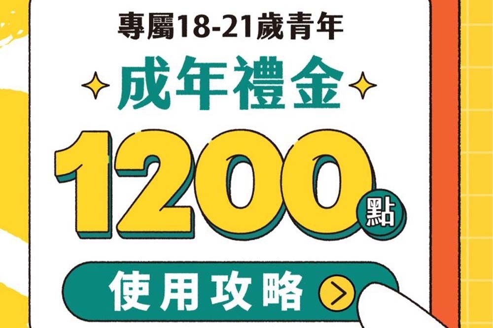 文化部推出成年禮金完整攻略，提醒青年朋友6月6日將至，可以好好準備規劃1200點的使用方式。（文化部提供）