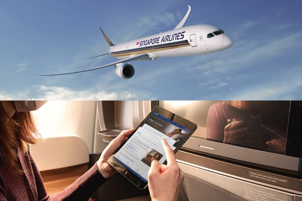 新加坡航空 7 月提供旅客機上免費 WiFI 服務（新航提供）