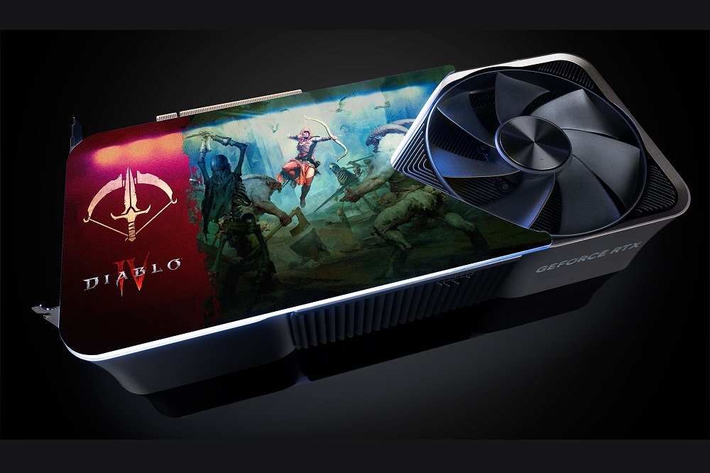 NVIDIA為《暗黑破壞神 IV（Diablo IV）》玩家獨家推出全新抽獎活動，幸運玩家將有機會獲得搭載訂製版《暗黑破壞神 IV（Diablo IV）》背板的GeForce RTX 4080 GPU。(NVIDIA提供)