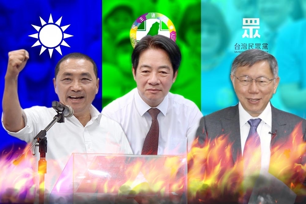 各方總統參選人們，終於認清了美中對抗的大形勢下，台灣不可能僅靠曲意承歡而取得和平。（合成圖片）