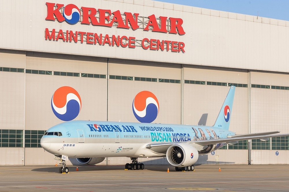 由於中韓關係僵化導致需求萎縮，大韓航空和韓亞航空紛紛暫停部分來往中國的航線。（取自大韓航空）
