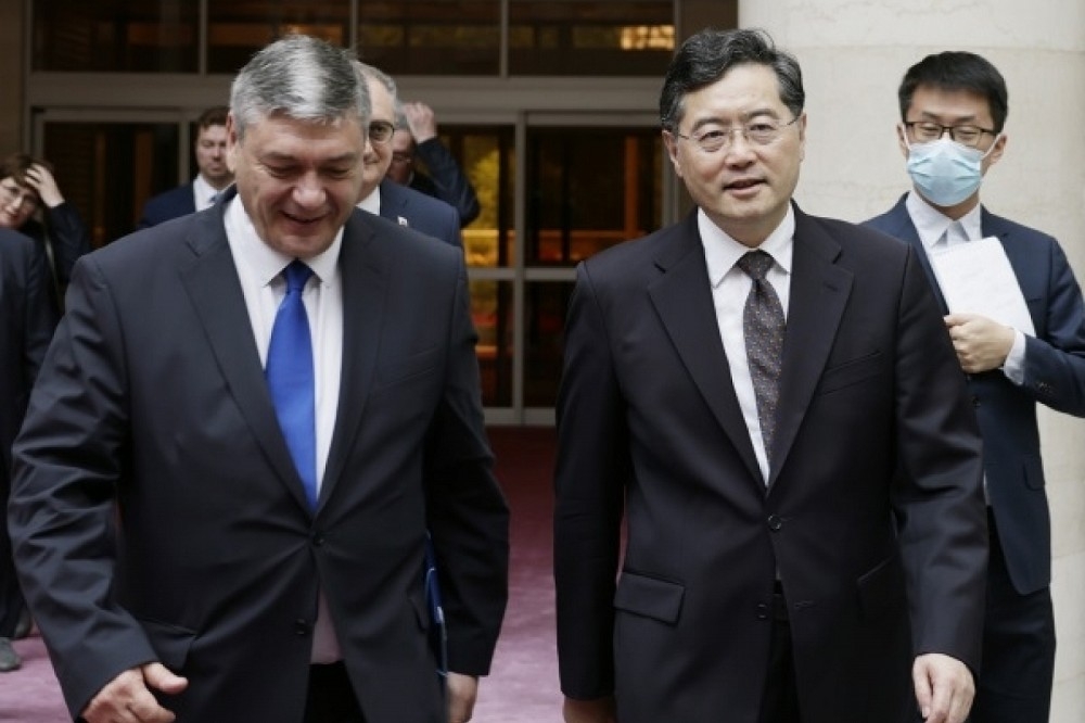 秦剛6月25日在北京會見俄羅斯副外長魯登科之後，便未再公開露面。（取自中國外交部網站）