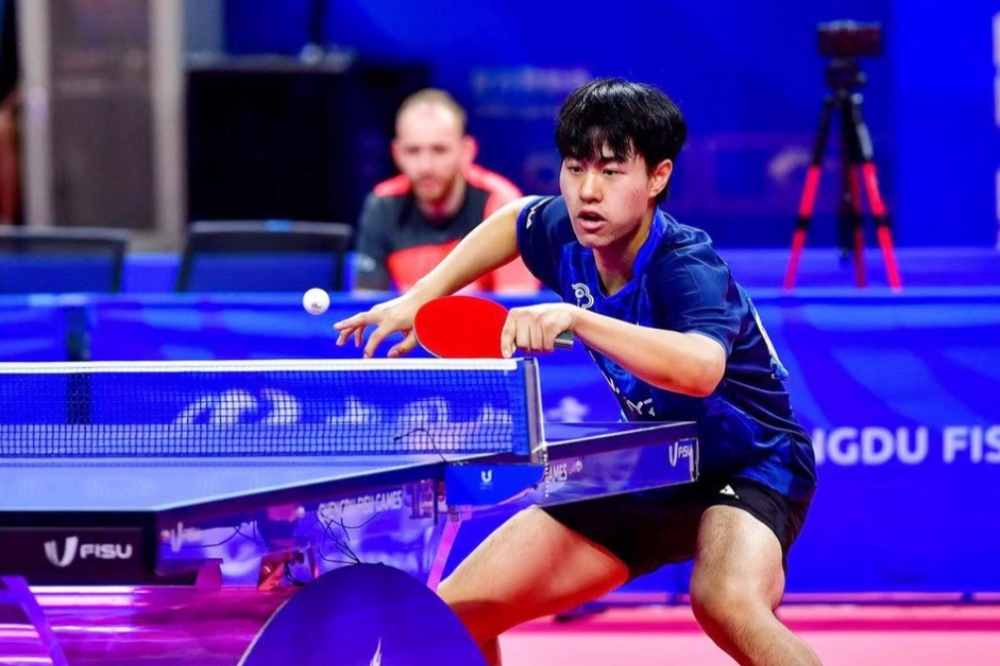 17歲的台灣桌球小將楊嘉安，今天在對上世界排名第79的中國好手周愷，雖然未能成功晉級，不過也收下銅牌的殊榮。（大專體總提供）