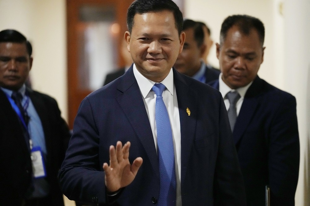 柬埔寨國民議會今天通過洪馬奈接任總理。（美聯社）