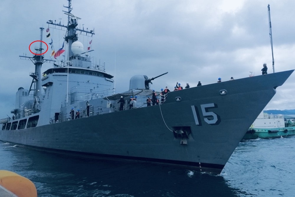 菲國海軍的Del Pilar級巡防艦原為海巡艦艇，未來將武裝化成為作戰軍艦。圖為先前已加裝的「海長頸鹿」3D雷達。（取自菲律賓海軍）