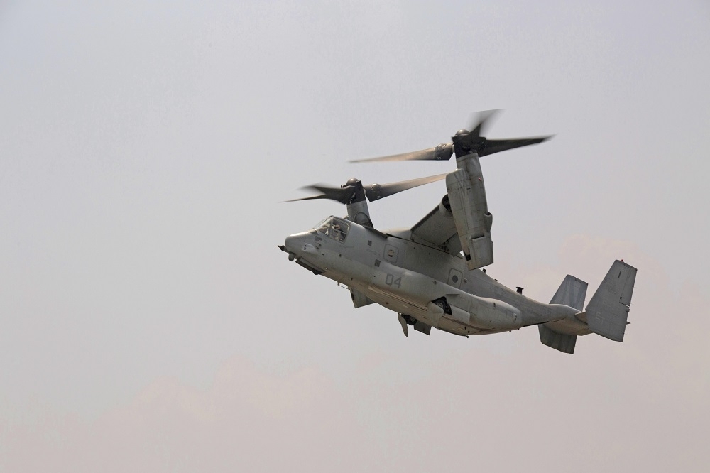 掠奪者奔跑2023軍演正在澳洲舉行，一架美軍波音MV-22B魚鷹直升機傳出墜毀。（取自美國海軍陸戰隊）
