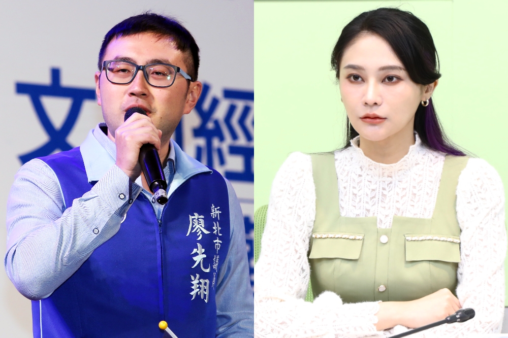 根據《TVBS》民調中心今天（11日）公布最新民調顯示，新北第12選區中，廖先翔以47%支持度，勝過31%支持度的綠營賴品妤。（合成照片／王侑聖攝）