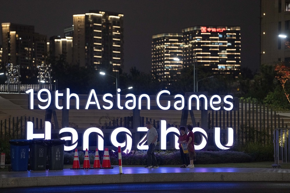 第19屆亞洲運動會，23日晚間在中國杭州正式開幕。（美聯社）